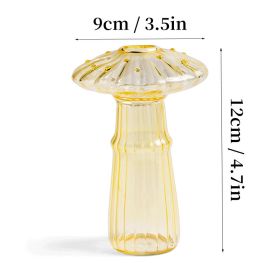 7 Style Mushroom Glass Vase Creative Hydroponics Vases Aromatherapy Bottle Desktop Crafts Ornament Living Room Home Office Decor (Color: HGA0012459-C, Ships From: CN)