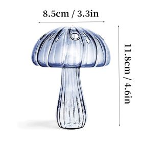 7 Style Mushroom Glass Vase Creative Hydroponics Vases Aromatherapy Bottle Desktop Crafts Ornament Living Room Home Office Decor (Color: HGA0012459-E, Ships From: CN)